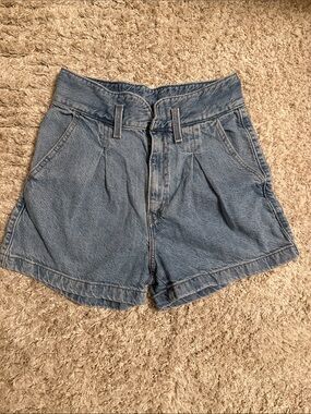 High-Waist Blue Denim Women’s Shorts